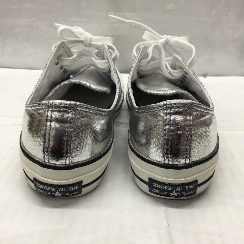 コンバース CONVERSE スニーカー スニーカー 1SC254 ALL STAR 100 SHINYMETALLIC OX 24cm 24.0cm ロゴ、文字 銀 / シルバー / X 白 / ホワイト / レディース USED 古着 中古 10121821