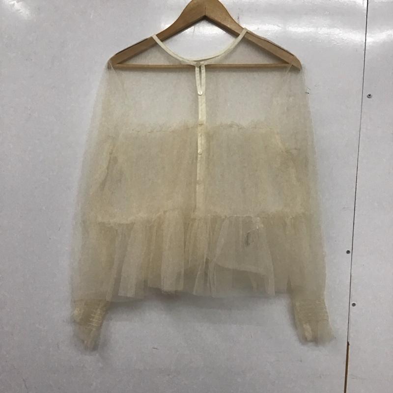 ロペピクニック ROPE PICNIC カーディガン 長袖 GDK-14170-A チュールフリルカーディガン ノーカラー 38 無地 アイボリー / アイボリー / レディース USED 古着 中古 10139116