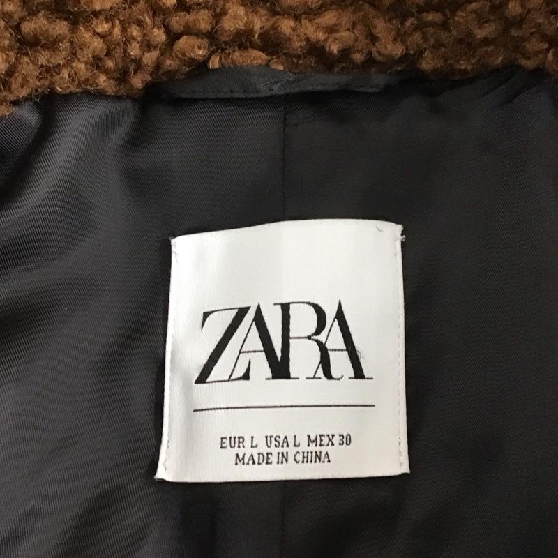 ザラ ZARA ジャケット、上着 ジャンパー、ブルゾン アウター カジュアルコート 前ボタン ボアジャケット L 無地 茶 / ブラウン / レディース USED 古着 中古 10111764