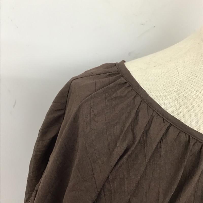 ナイスクラップ NICE CLAUP カットソー 長袖 310350 ティアード FREE 無地 ダークブラウン / ダークブラウン /  レディース USED 古着 中古 10112624