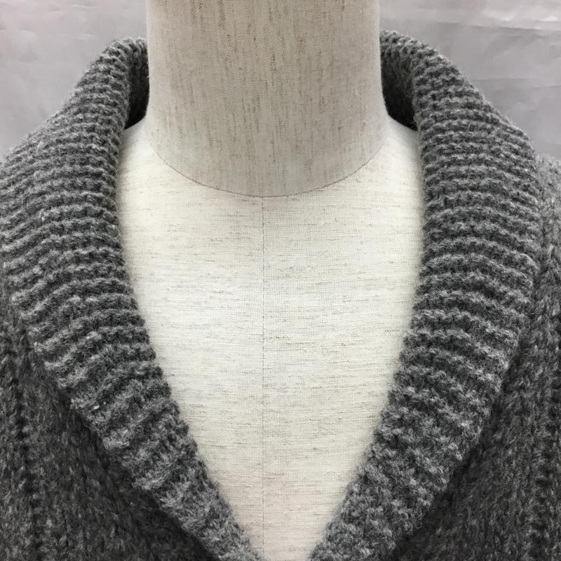 アルマーニジーンズ ARMANI JEANS カーディガン 長袖 長袖ニットカーディガン 前ボタン カラーニットカーディガン L 無地 灰 / グレー / メンズ USED 古着 中古 10121507