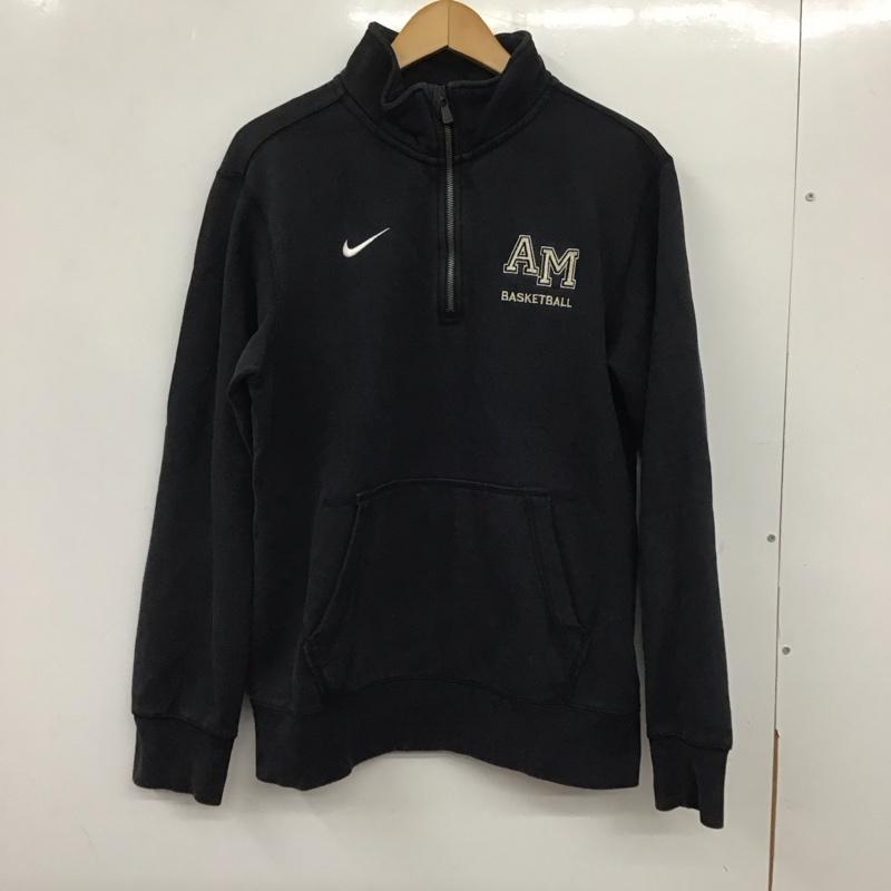 ナイキ NIKE トレーナー 長袖 ハーフジップ 長袖トレーナー スタンドネック スポーツウェア S ロゴ、文字 黒 / ブラック / メンズ USED 古着 中古 10138769