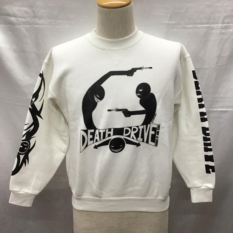 古着 USED トレーナー 長袖 長袖トレーナー スウェット クルーネック リブスウェットカットソー L プリント 白 / ホワイト /  メンズ USED 古着 中古 10118390