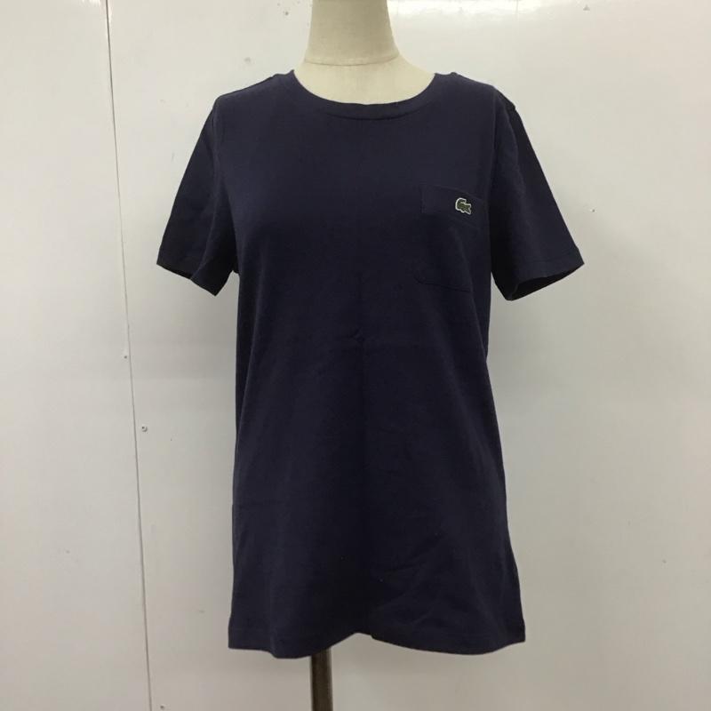 ラコステ LACOSTE Tシャツ 半袖 TF103EL ベーシッククルーネックポケットTシャツ 36 ワンポイント 紺 / ネイビー / レディース USED 古着 中古 10108561
