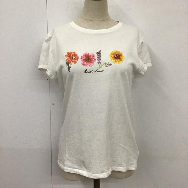 ポロラルフローレン POLO RALPH LAUREN Tシャツ 半袖 クルーネック フラワープリント XL ロゴ、文字 白 / ホワイト / レディース USED 古着 中古 10118828
