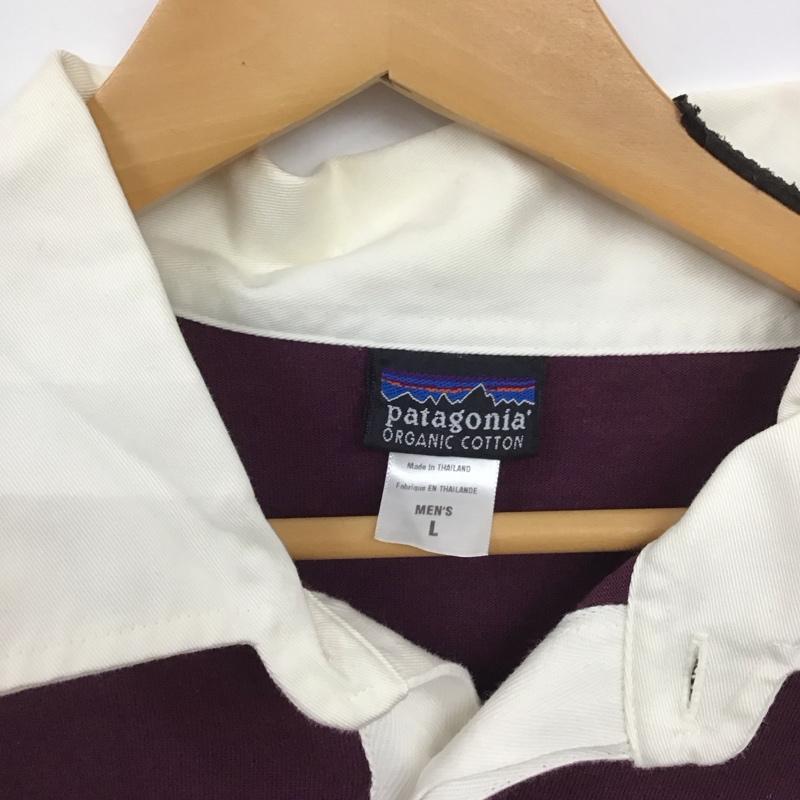 パタゴニア patagonia ポロシャツ 長袖 54705f4 長袖ポロシャツ 長袖カットソー ラガーシャツ 00s L ボーダー柄 黄 / イエロー / X 紫 / パープル / X 紺 / ネイビー / メンズ USED 古着 中古 10134696