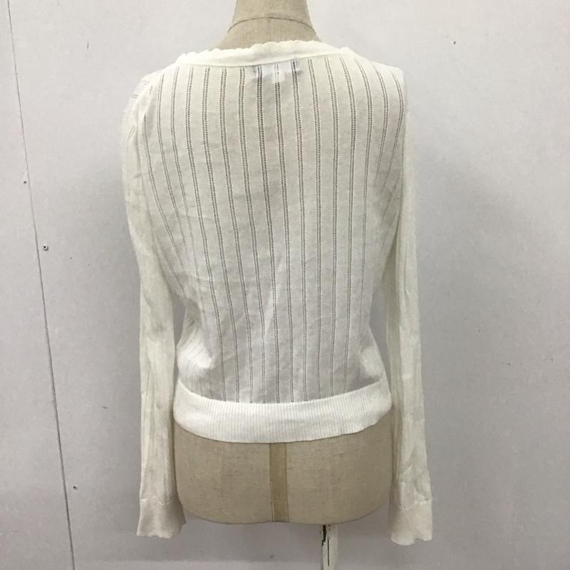ブルーレーベル・クレストブリッジ BLUE LABEL CRESTBRIDGE カーディガン 長袖 長袖カーディガン 長袖カットソー ノーカラージャケット 前開カーディガン 38 無地 白 / ホワイト / レディース USED 古着 中古 10107358