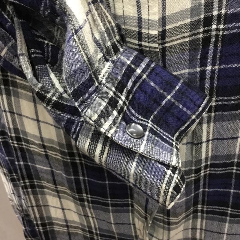 ディーゼル DIESEL シャツ、ブラウス 長袖 ワークシャツ S チェック 白 / ホワイト / X 黒 / ブラック / X 紺 / ネイビー / レディース USED 古着 中古 10118492