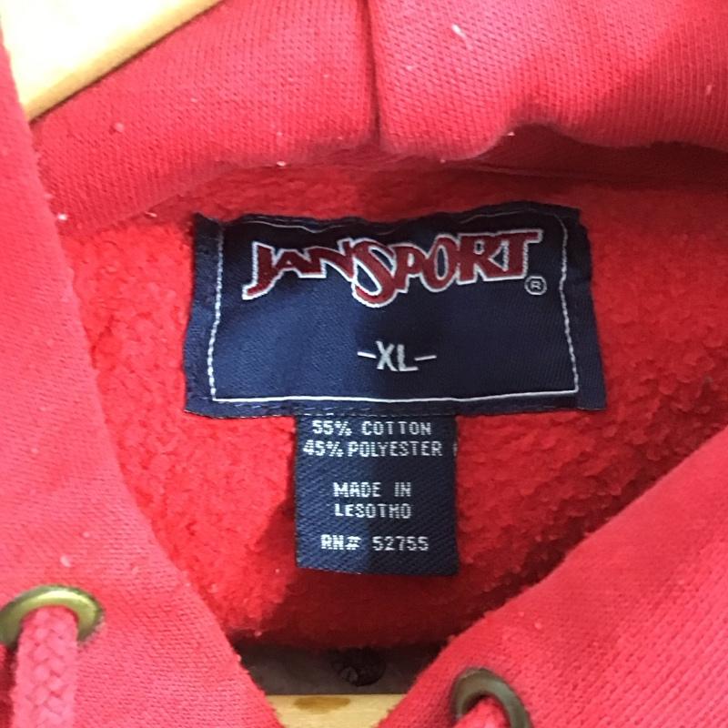 ジャンスポーツ JANSPORT パーカー 長袖 長袖パーカー プルオーバーパーカー スウェット XL ロゴ、文字 赤 / レッド / メンズ USED 古着 中古 10130148
