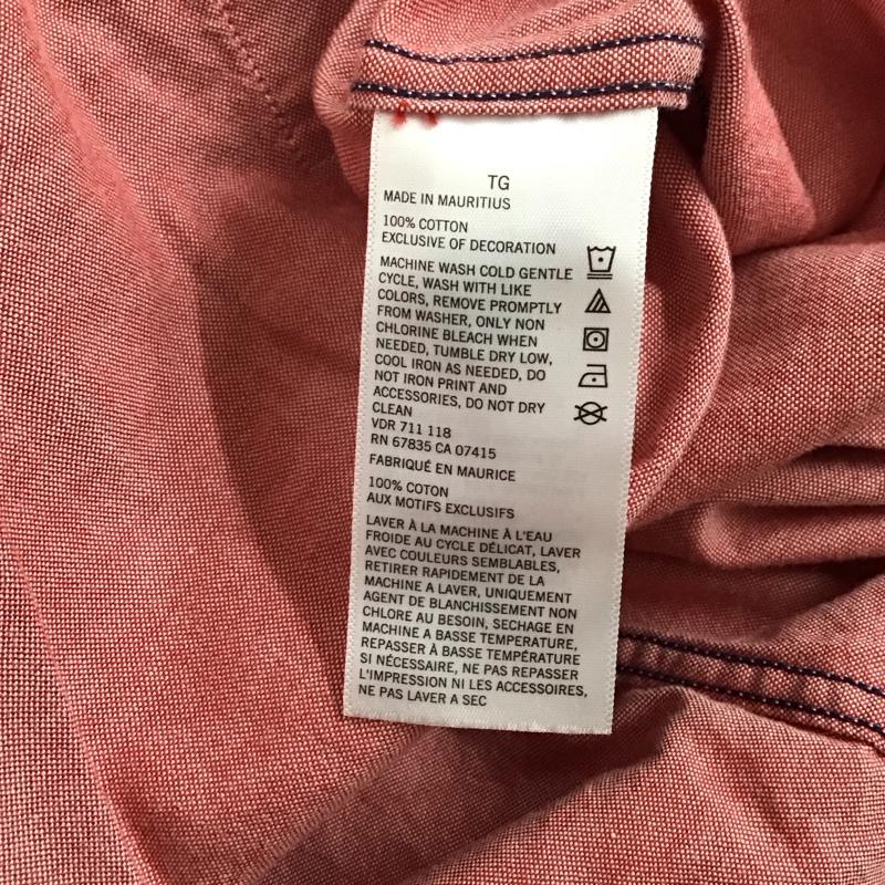 ノーティカ NAUTICA シャツ、ブラウス 長袖 長袖シャツ 無地シャツ カラーシャツ ボタンダウンシャツ XL ロゴ、文字 赤 / レッド / メンズ USED 古着 中古 10125062