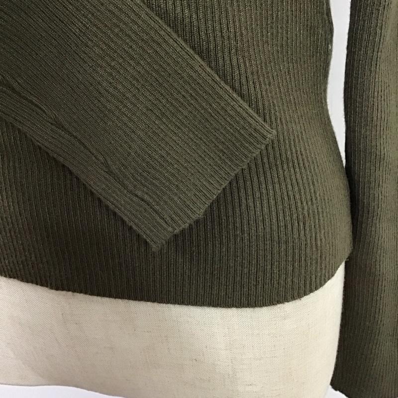 ザラ ZARA ニット、セーター 長袖 長袖ニットカットソー セーター クルーネック S 無地 カーキ / カーキ / レディース USED 古着 中古 10118515