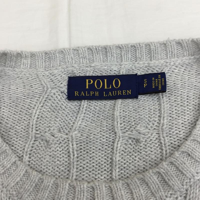 ポロラルフローレン POLO RALPH LAUREN ニット、セーター 長袖 ケーブルニット S 刺繍 X ワンポイント 灰 / グレー / メンズ USED 古着 中古 10136063