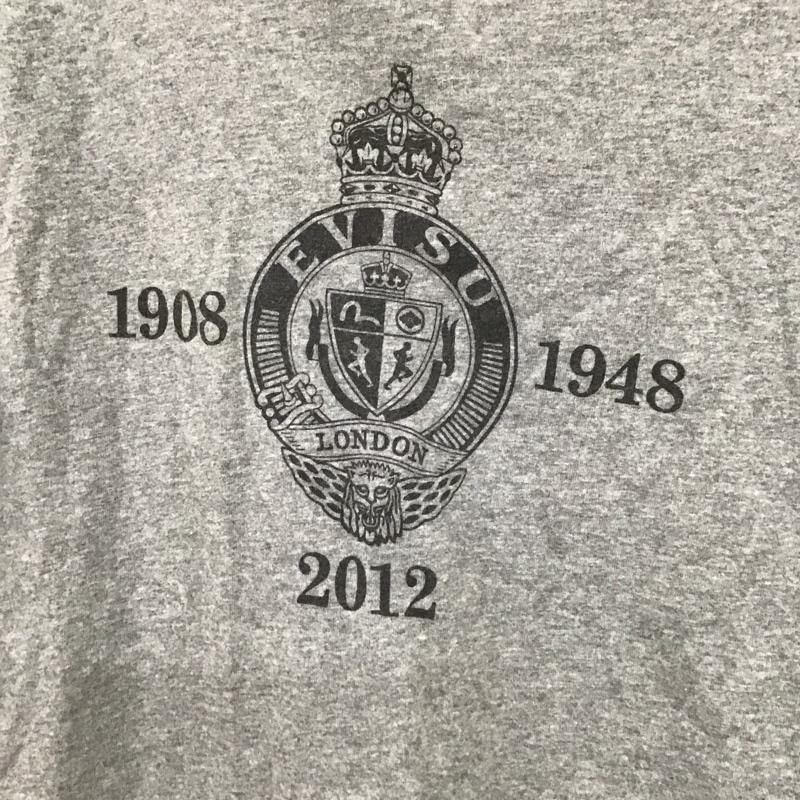 エヴィス EVISU Tシャツ 半袖 半袖カットソー プリントTシャツ クルーネックカットソー 36 ロゴ、文字 灰 / グレー / メンズ USED 古着 中古 10129449