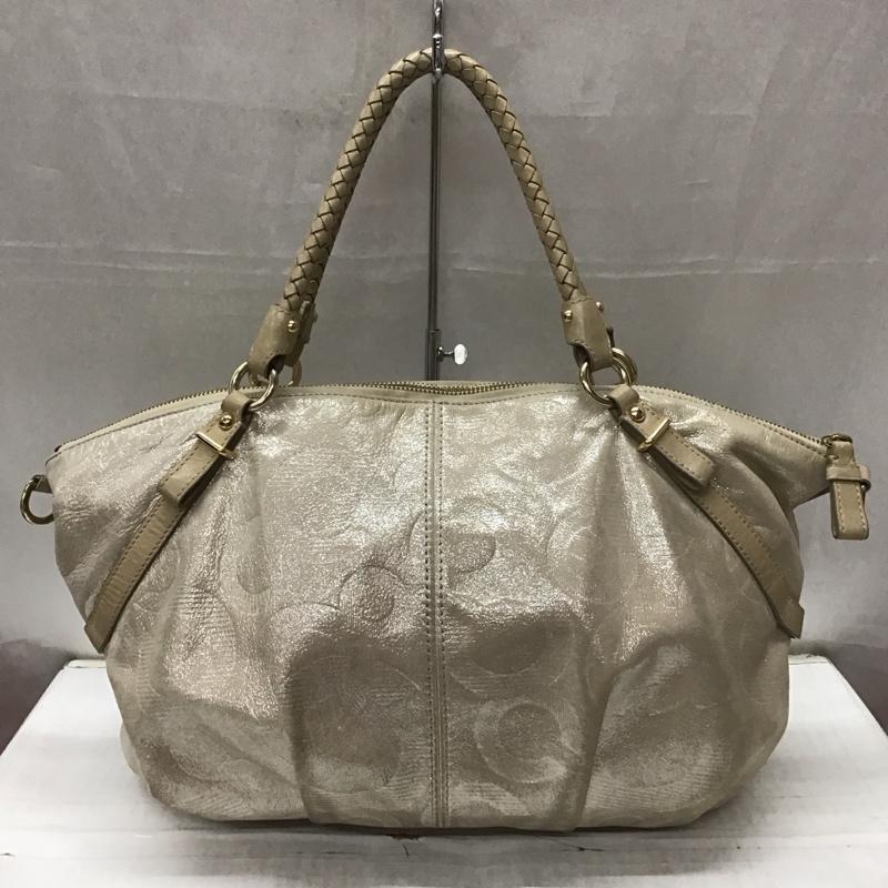 コーチ COACH ハンドバッグ ハンドバッグ G1073-16269 トートバッグ ロゴ、文字 ベージュ / ベージュ / レディース USED 古着 中古 10111770