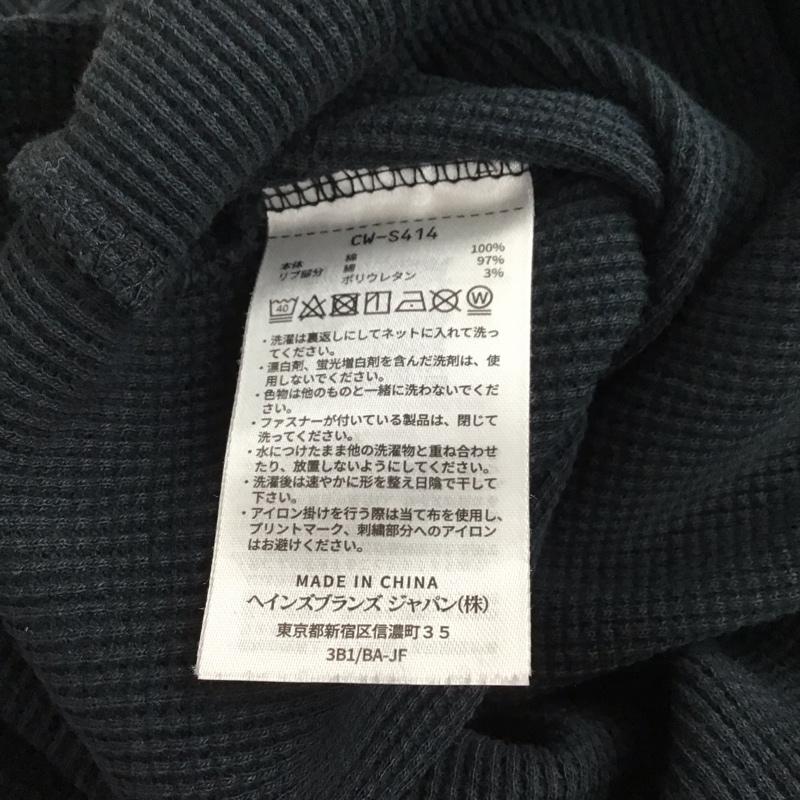 チャンピオン Champion カットソー 長袖 CW-S414 ワッフル クルーネック M ワンポイント 紺 / ネイビー / レディース USED 古着 中古 10129167