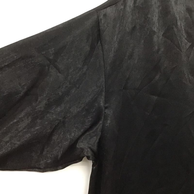 ザラ ZARA ワンピース ロングスカート 8532 762 800 Vネック サイドスリット XS 無地 黒 / ブラック / レディース USED 古着 中古 10139407