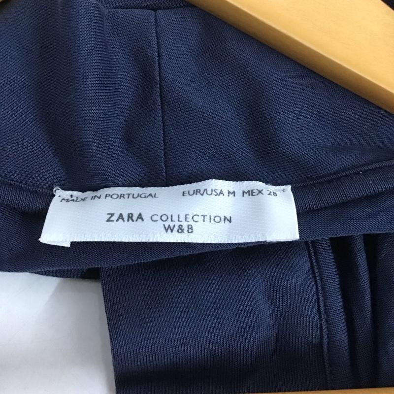 ザラ ZARA カーディガン 半袖 半袖カーディガン 前開き 薄手 M 無地 紺 / ネイビー / レディース USED 古着 中古 10128745