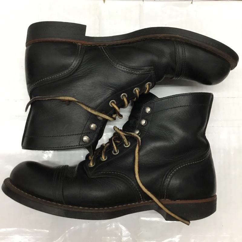 レッドウィング RED WING ブーツ 一般 8114 アイアンレンジ 26.5cm US:8.5 無地 黒 / ブラック / メンズ USED 古着 中古 10113691