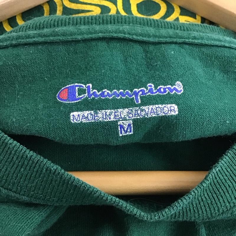 チャンピオン Champion Tシャツ 半袖 半袖カットソー プリントTシャツ クルーネックカットソー M ロゴ、文字 緑 / グリーン / メンズ USED 古着 中古 10137668