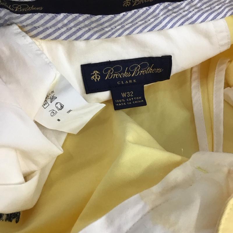 ブルックスブラザーズ BROOKS BROTHERS パンツ チノパン コットン 刺繍 ヨット W32 32インチ 総柄 黄 / イエロー / メンズ USED 古着 中古 10111226