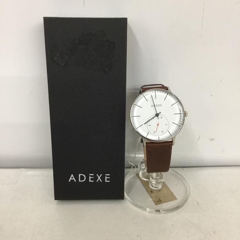 アデクス ADEXE 腕時計 アナログ(クォーツ式) 1868B-03 レザー ロゴ、文字 茶 / ブラウン / メンズ USED 古着 中古 10135134
