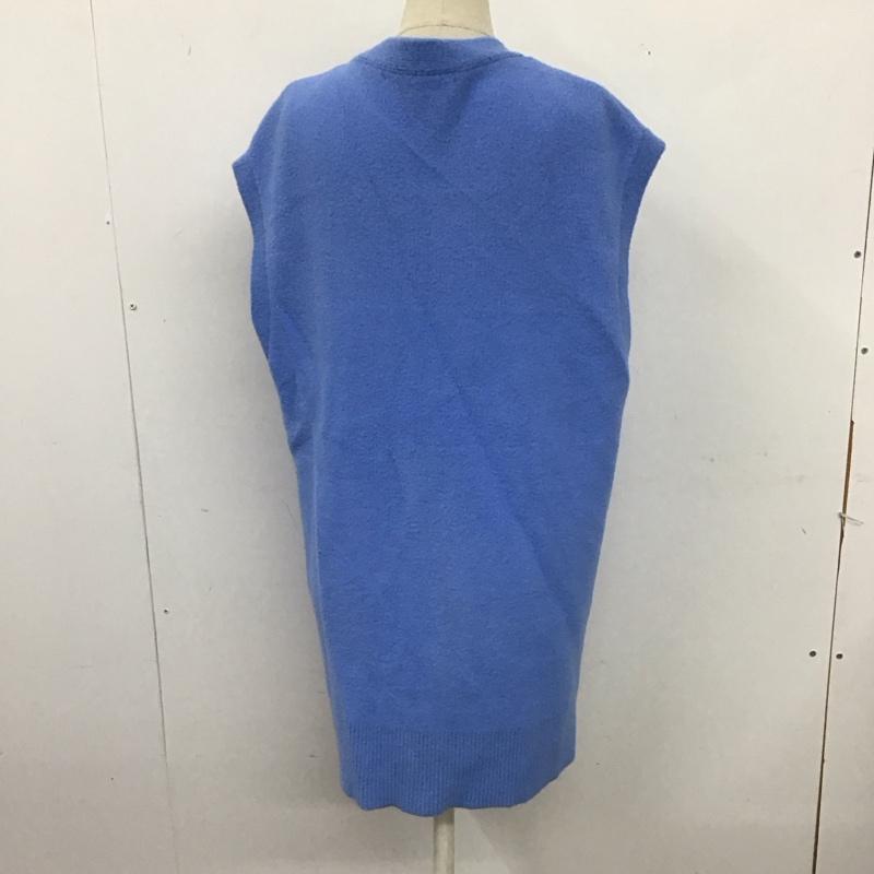 ザラ ZARA ベスト ベスト ニットベスト ノースリーブニット Vネック M 無地 青 / ブルー / レディース USED 古着 中古 10124753