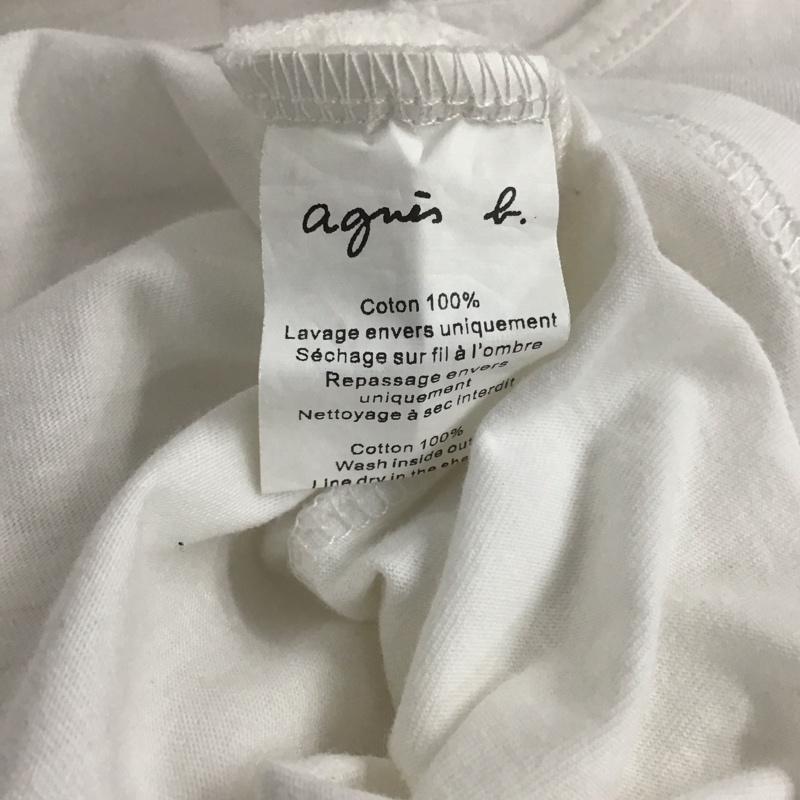 アニエス・ベー agnes b. Tシャツ 半袖 OF320051 クルーネック 4 ロゴ、文字 白 / ホワイト / レディース USED 古着 中古 10138970