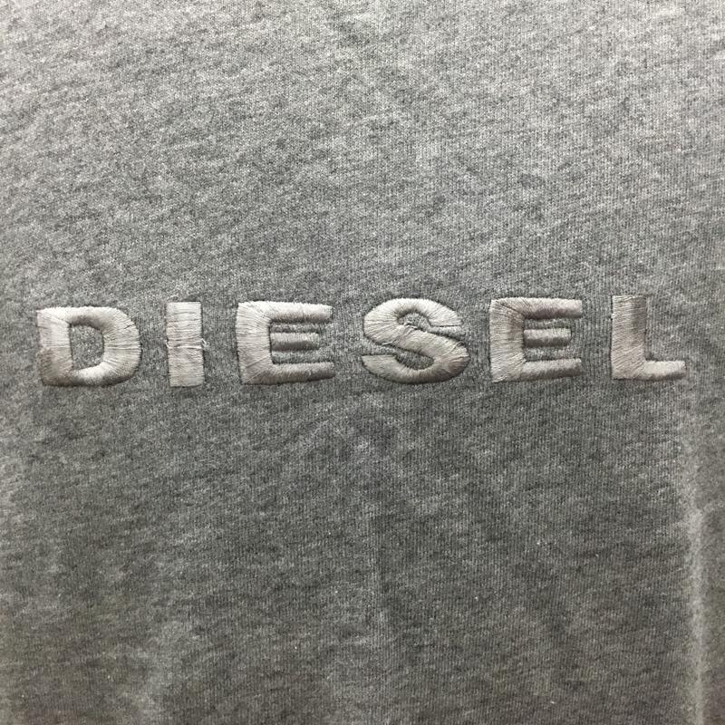 ディーゼル DIESEL トレーナー 長袖 長袖トレーナー スウェット クルーネック リブスウェットカットソー M ロゴ、文字 灰 / グレー /  メンズ USED 古着 中古 10118657