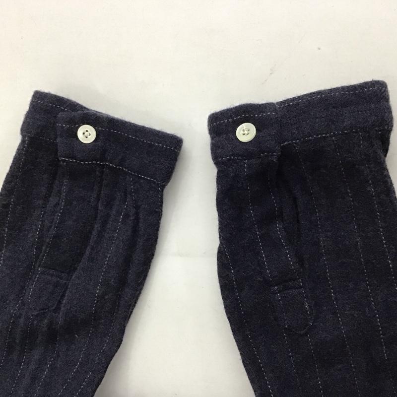 クオドロ quadro シャツ、ブラウス 長袖 長袖シャツ ストライプシャツ ノーカラーシャツ 2 ストライプ 紺 / ネイビー / メンズ USED 古着 中古 10131550