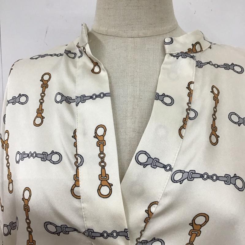 ザラ ZARA カットソー 長袖 ノーカラー スキッパー S 総柄 マルチカラー / マルチカラー /  レディース USED 古着 中古 10114100