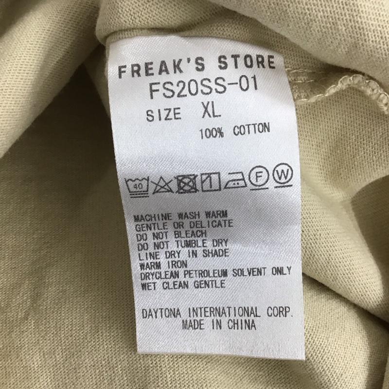 フリークスストア FREAK S STORE Tシャツ 半袖 半袖カットソー 無地Tシャツ クルーネックカットソー XL 無地 ベージュ / ベージュ / メンズ USED 古着 中古 10137229