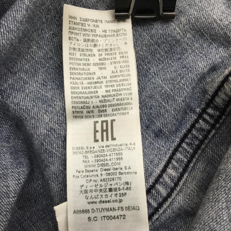 ディーゼル DIESEL シャツ、ブラウス 長袖 M 無地 X ダメージ加工 青 / ブルー / メンズ USED 古着 中古 10143636