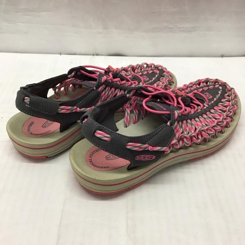 キーン KEEN サンダル サンダル 1014629 UNEEK SLICE FADE 24.5cm 24.5cm ロゴ、文字 桃 / ピンク / X 灰 / グレー / レディース USED 古着 中古 10115667