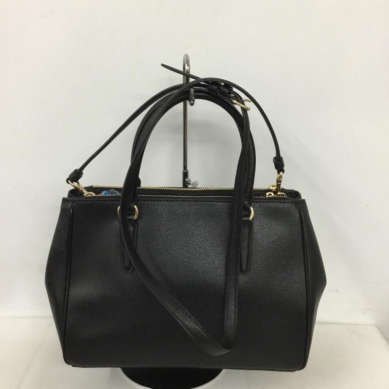 コーチ COACH ハンドバッグ ハンドバッグ F44958 サリー キャリーオール ショルダー 2WAY ロゴ、文字 黒 / ブラック / レディース USED 古着 中古 10130789