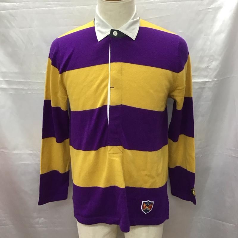 ニューヨーカー NEWYORKER ニット、セーター 長袖 長袖ニットカットソー カラーニット セーター M ボーダー柄 黄 / イエロー / X 紫 / パープル /  メンズ USED 古着 中古 10113237