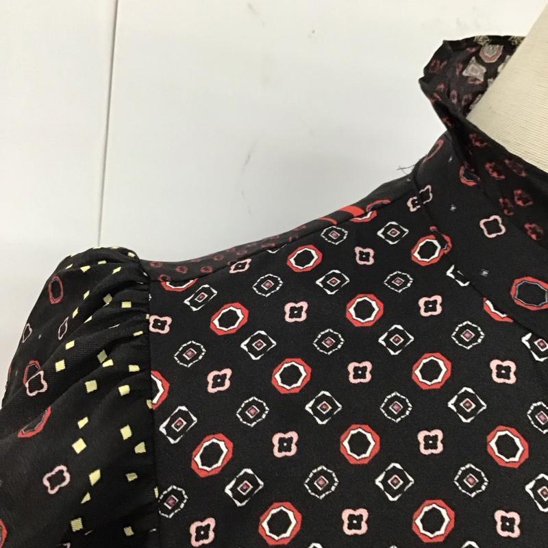 ザラ ZARA シャツ、ブラウス 長袖 8509 163 330 スタンドネック フリル XS 総柄 マルチカラー / マルチカラー / レディース USED 古着 中古 10114768