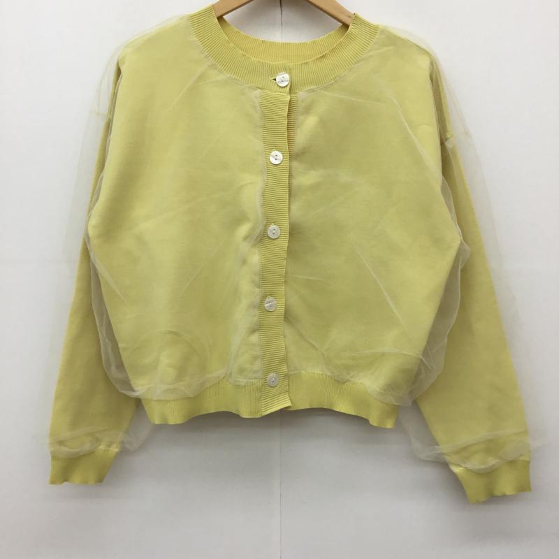 ローリーズファーム LOWRYS FARM カーディガン 長袖 FREE 無地 黄 / イエロー / レディース USED 古着 中古 10134400