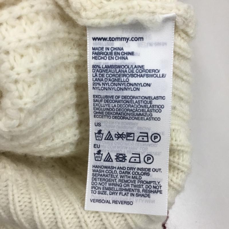 トミーヒルフィガー TOMMY HILFIGER ニット、セーター 長袖 長袖ニットカットソー ニット セーター Vネックニット L ロゴ、文字 オフホワイト / オフホワイト / メンズ USED 古着 中古 10113360