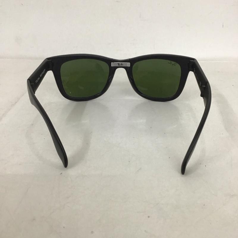 レイバン Ray-Ban めがね・サングラス サングラス RB4105 WAYFARER FOLDING CLASSIC 折り畳み ミラーレンズ ケース付き ロゴ、文字 黒 / ブラック / メンズ USED 古着 中古 10135376