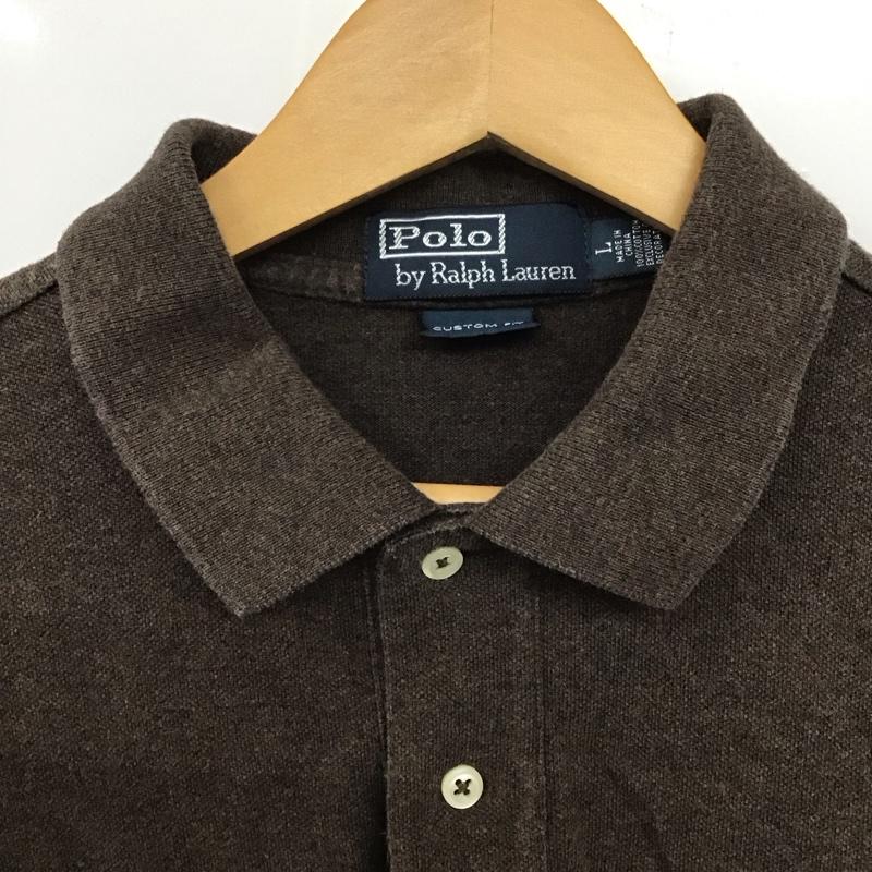ポロバイラルフローレン Polo by RALPH LAUREN ポロシャツ 半袖 半袖ポロシャツ 半袖カットソー カラーシャツ L ロゴ、文字 茶 / ブラウン / メンズ USED 古着 中古 10132275
