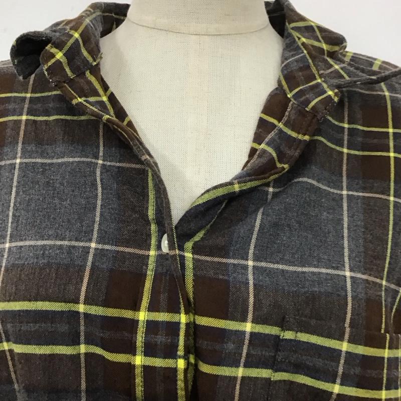 ニコアンド niko and... シャツ、ブラウス 長袖 S204CA01AD REGULAR SHIRT スキッパーシャツ L チェック 灰 / グレー / X 茶 / ブラウン / X 白 / ホワイト / X 紺 / ネイビー / X 黄 / イエロー / レディース USED 古着 中古 10108144