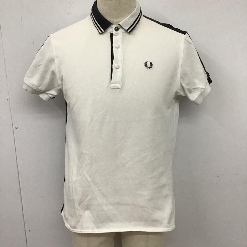 フレッドペリー FRED PERRY ポロシャツ 半袖 半袖ポロシャツ カラーシャツ 半袖カットソー L ロゴ、文字 白 / ホワイト / メンズ USED 古着 中古 10123684