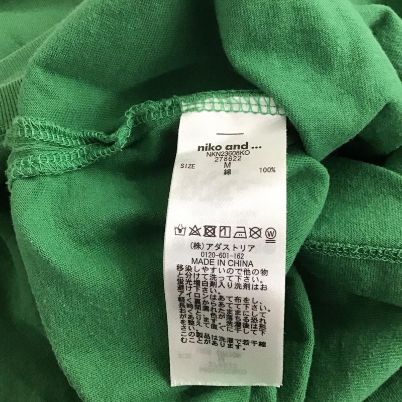 ニコアンド niko and... Tシャツ 半袖 M ロゴ、文字 X プリント 緑 / グリーン / レディース USED 古着 中古 10129740