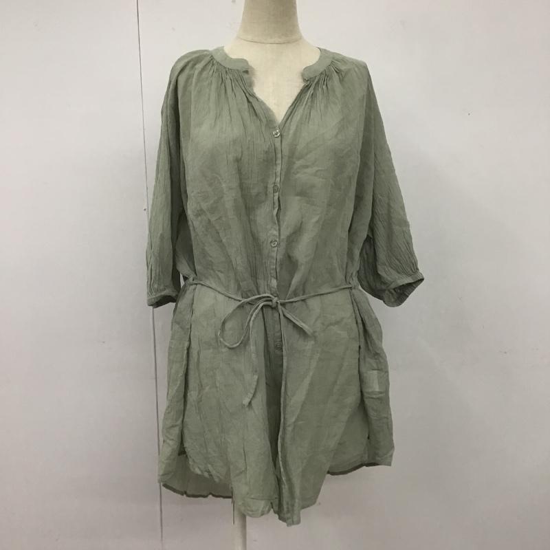 ローリーズファーム LOWRYS FARM シャツ、ブラウス 半袖 lf620131ad ブラウス 半袖カットソー 前開シャツ FREE 無地 薄緑 / ライトグリーン / レディース USED 古着 中古 10105623