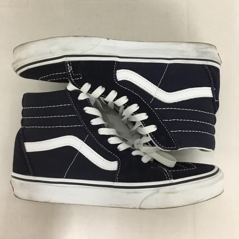 バンズ VANS スニーカー スニーカー 721356 OLD SKOOL ハイカット 23.5cm 23.5cm ロゴ、文字 白 / ホワイト / X 紺 / ネイビー / レディース USED 古着 中古 10127779