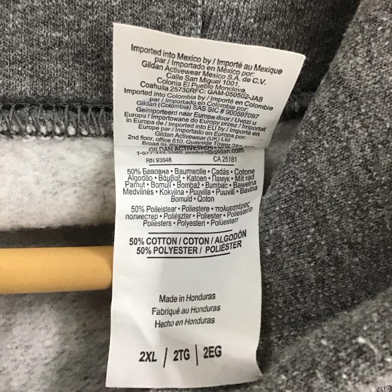 ギルダン GILDAN パーカー 長袖 長袖パーカー プルオーバーパーカー スウェット XXL ロゴ、文字 灰 / グレー / メンズ USED 古着 中古 10149108