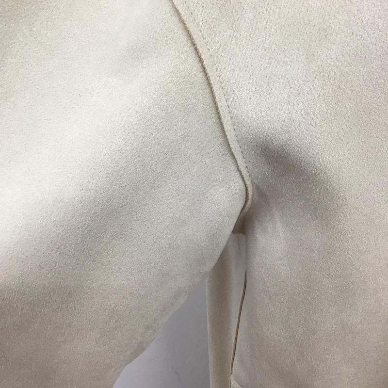 ザラ ZARA ジャケット、上着 ジャケット、ブレザー 3046 134 710 コントラスト フェイクスエードジャケット ノーカラー フリンジ S 刺繍 ベージュ / ベージュ / レディース USED 古着 中古 10108580
