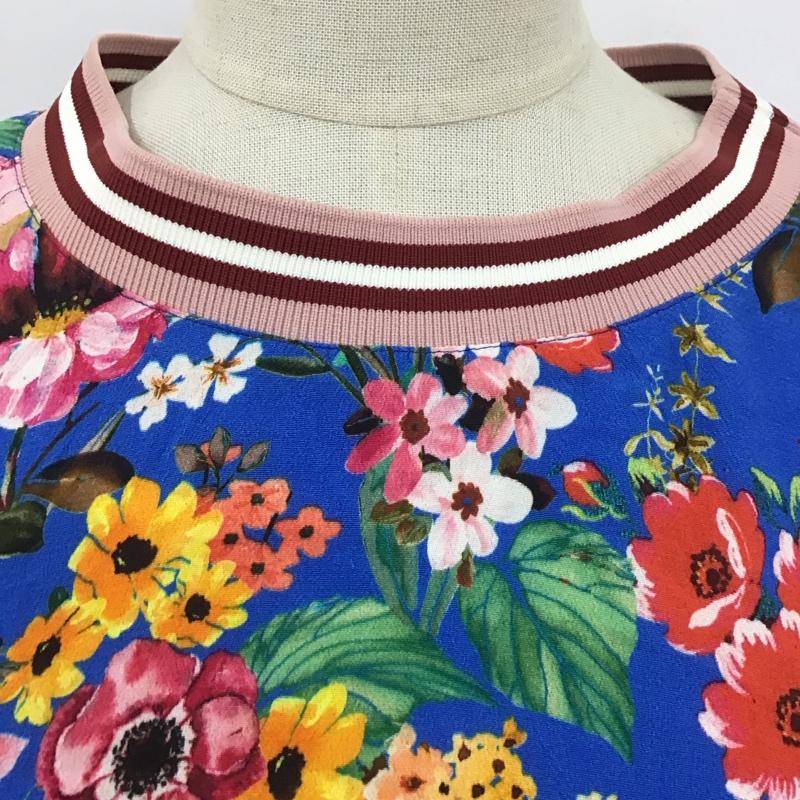 ザラ ZARA カットソー 長袖 M チェック X 花柄 マルチカラー / マルチカラー / レディース USED 古着 中古 10124898