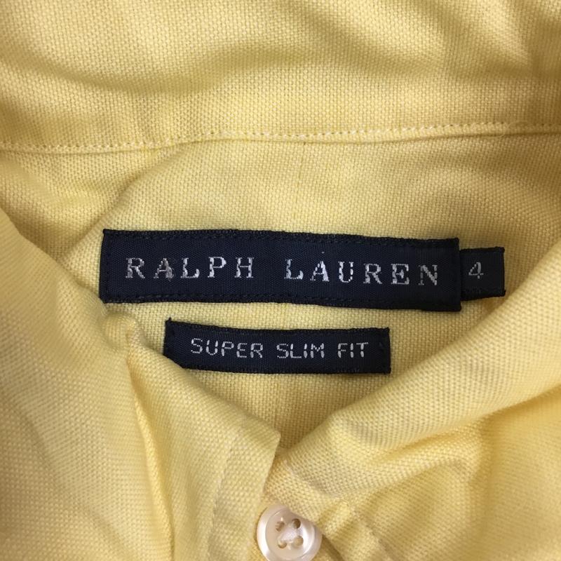 ラルフローレン RALPHLAUREN シャツ、ブラウス 長袖 ボタンダウンシャツ 4 無地 黄 / イエロー / レディース USED 古着 中古 10110630