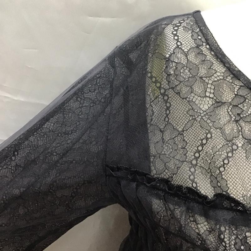 ページボーイ PAGEBOY カットソー 長袖 PB460034ND シアー レース チュール FREE レース柄 黒 / ブラック / レディース USED 古着 中古 10116956